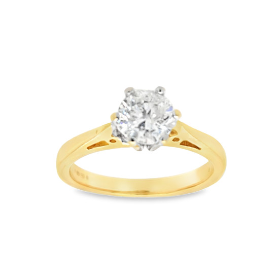 Pre Owned 18ct Diamond Solitaire Ring ZV20